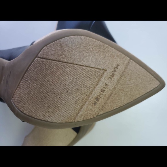 NEW Marc Fisher Suede Beige w/ Black Leather Pumps - Picture 6 of 7